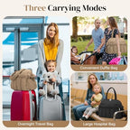 FullWoyi Puffer Diaper Tote Bag styled for travel and hospital use