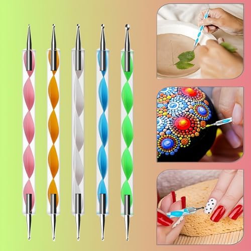 Stainless steel ball dotting tools for detailed nail art patterns