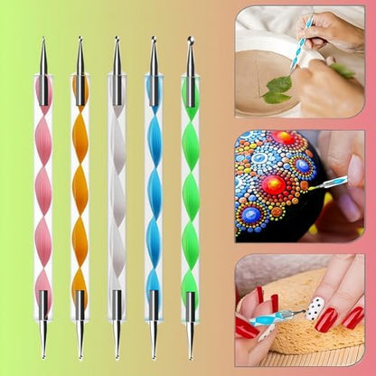 Stainless steel ball dotting tools for detailed nail art patterns