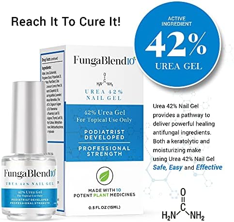 FungaBlend 10 packaging showing 42 percent urea strength and plant-based ingredients.