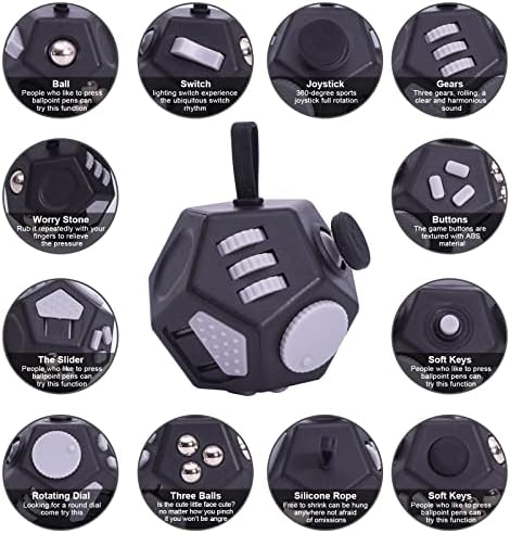 Side angle of the compact portable decompression cube showing the durable plastic construction and smooth worry stone