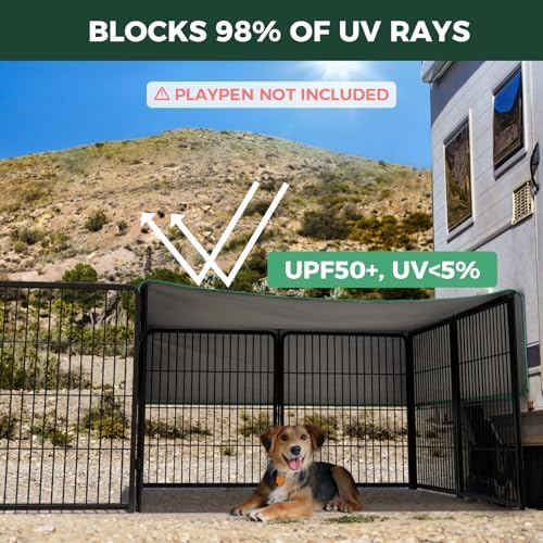 FXW sun shade secure fastening straps attached to enclosure panels