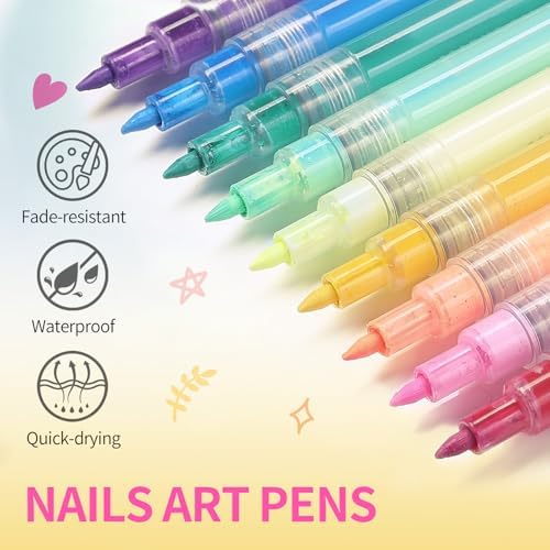 Detailed view of fine tip nail art liner pens