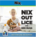 Nix non staining lice spray being used on household bedding for pest prevention.