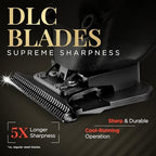 Complete barber kit contents including three attachment combs cleaning brush and maintenance oil