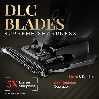 Complete barber kit contents including three attachment combs cleaning brush and maintenance oil