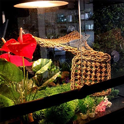 PINVNBY Bearded Dragon Hammock,Reptile Lounger Natural Seagrass Lizard Hammocks Habitat Tank Accessories Jungle Climber Vines Flexible Leaves Decor for Climbing Reptiles Chameleon Gecko Snakes - Image 3