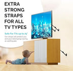 Metal anti tip wall anchors for baby proofing home appliances.