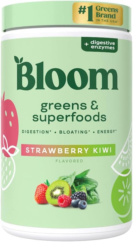 Bloom Nutrition Superfood Greens Powder, Strawberry Kiwi, 30 Servings - Image 7