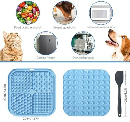 Pet licking mat showing high-strength suction cups on reverse side
