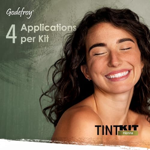 Side view of Godefroy medium brown spot hair color packaging with product details