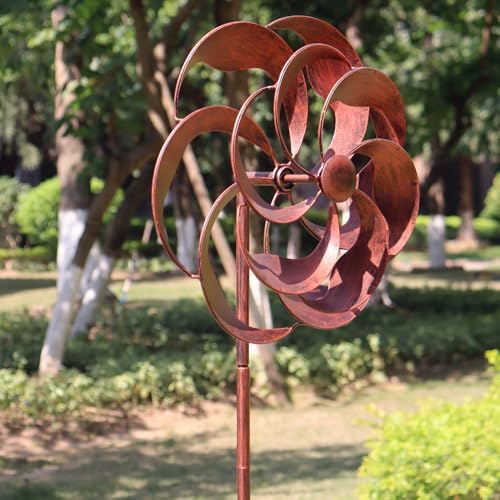 Lerfugi metal outdoor wind spinner components and stake