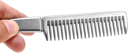 Lixada metal mane and tail comb in professional grooming setting