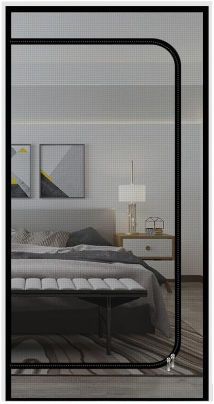 Black pet screen door net for kittens and puppies