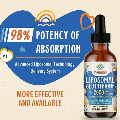 Back label of Prunucis liposomal glutathione showing ingredients