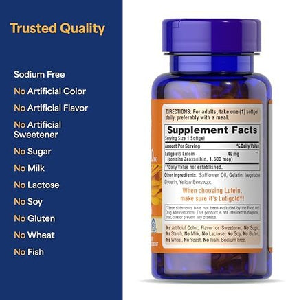 Educational graphic showing Lutein benefits for eye health