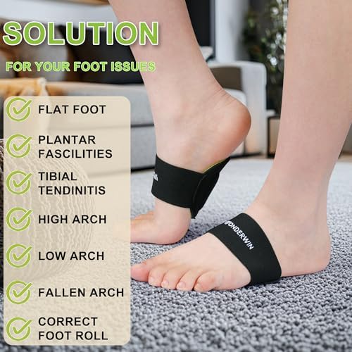 Cushioned arch support sleeves in black and green showing the padded inner layer