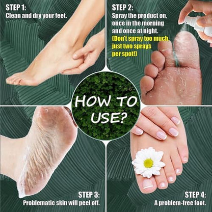Imported Bujiola ginger spray being applied to clean feet.