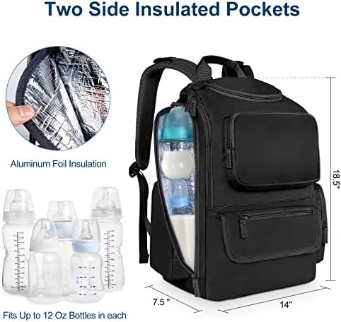 Detailed view of the ergonomic padded shoulder straps and secure integrated stroller straps on the Mancro dad diaper bag