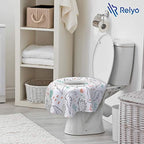 Relyo public restroom protective liner demonstrating front and side coverage.