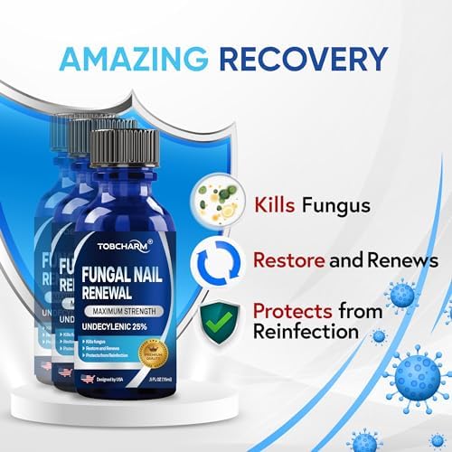 Tobcharm fungal nail renewal kit with application brush and nail file