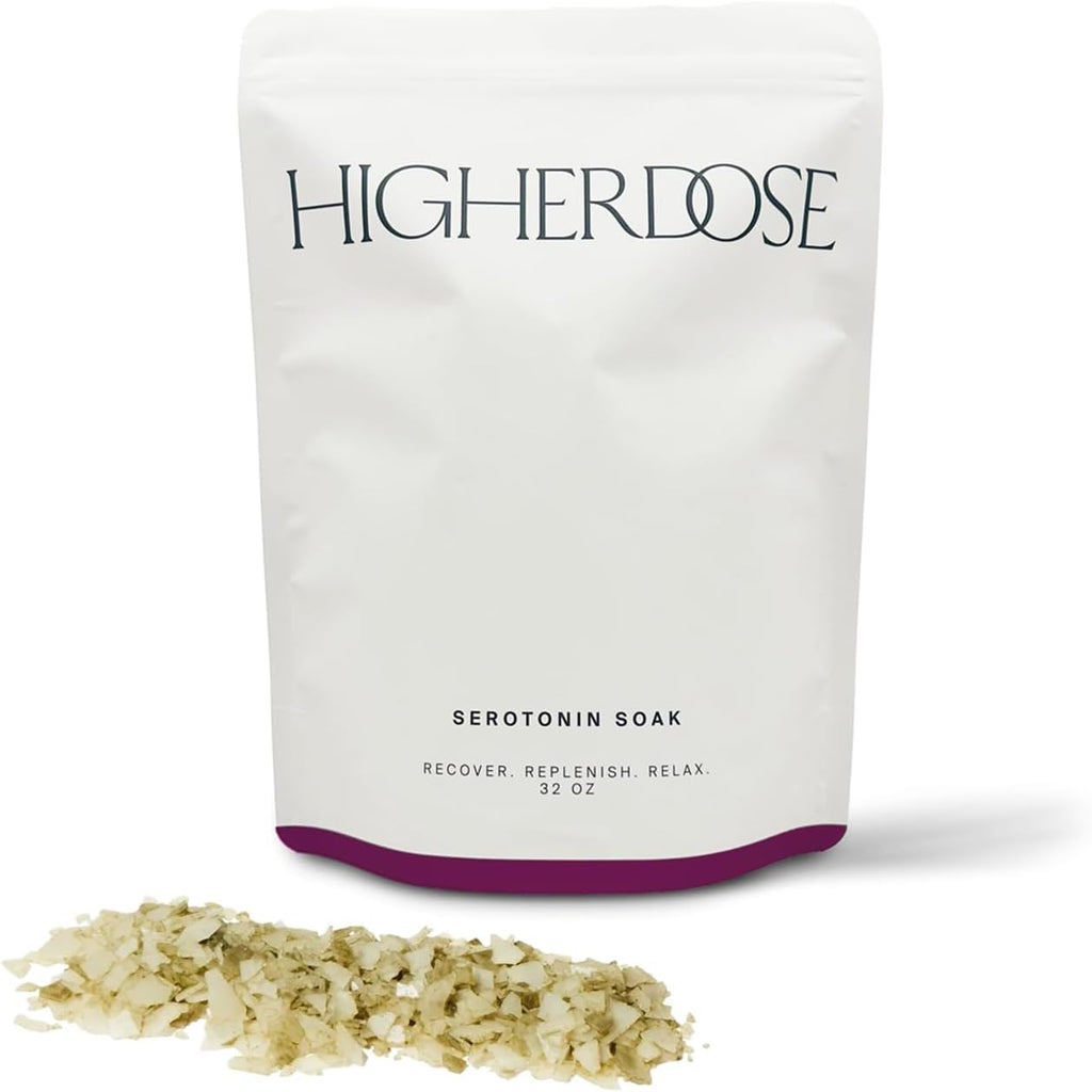 Higherdose Serotonin Soak Magnesium Bath Salts front view pouch