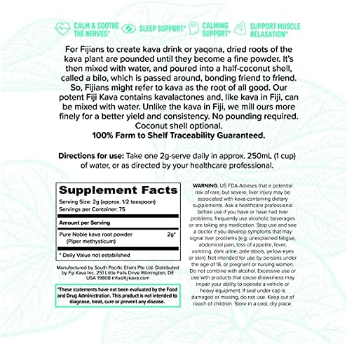 FijiKava Noble Kava Root relaxation powder premium packaging details