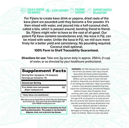 FijiKava Noble Kava Root relaxation powder premium packaging details