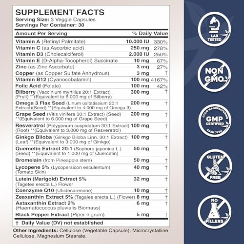 Gade Nutrition astaxanthin and omega 3 eye vitamins packaging