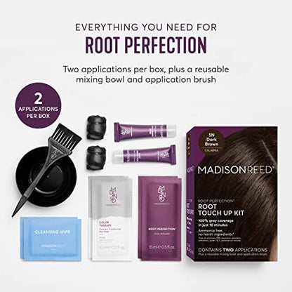 Side profile of Madison Reed root touch up box showing shade 5N Calabria