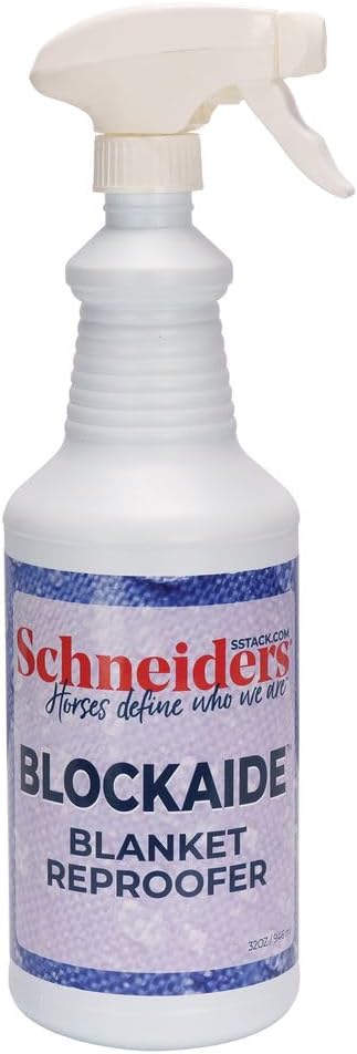 Schneiders BlockAide Blanket Reproofer front view premium horse blanket waterproofing spray