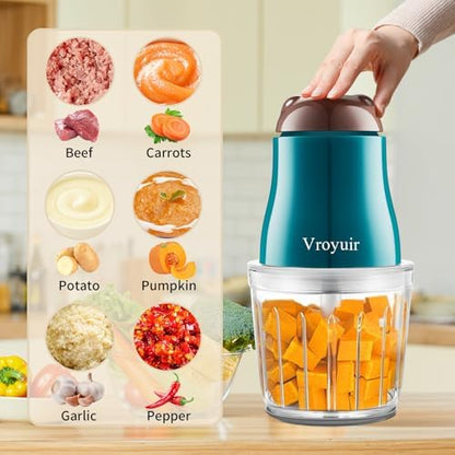 Vroyuir baby food blender set including two 200ml glass storage bowls