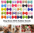Durable rubber band attachment for puppy hair bows
