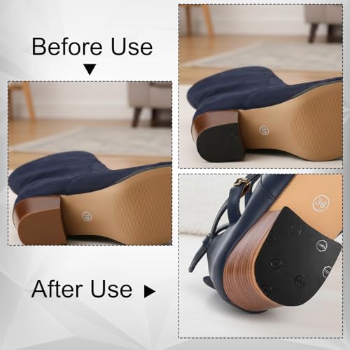 Textured anti-slip rubber heel surface for better traction