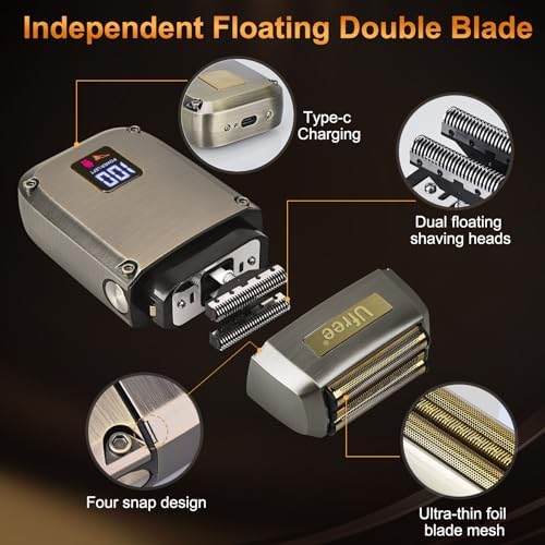 Ufree professional hair cutting kit with adjustable guide combs and universal Type-C charging cables