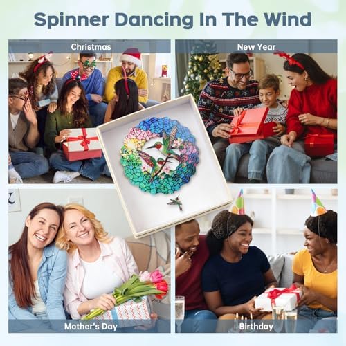 Authentic USA imported IDEA SHOW wind spinner hanging on a porch