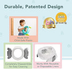Kalencom Potette Plus used as a trainer seat on a standard toilet