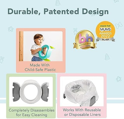Kalencom Potette Plus used as a trainer seat on a standard toilet