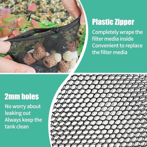 Aquaneat aquarium filter media bag filled with bio balls
