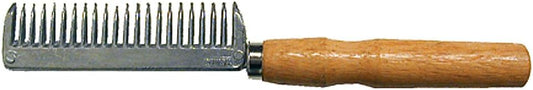 Intrepid International aluminum mane and tail comb with wood handle front view