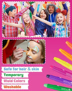 Demonstration of washable hair chalk application on light hair
