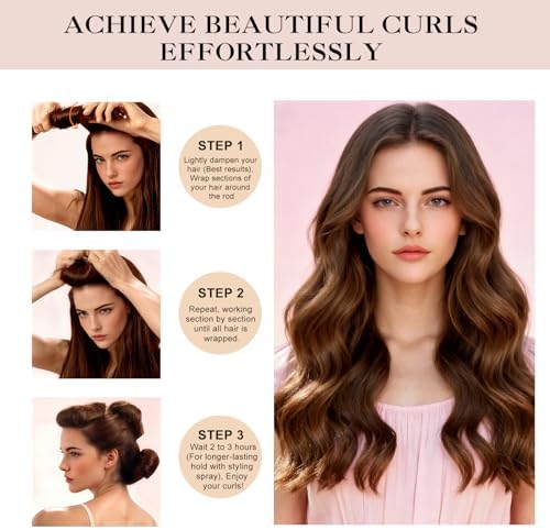Luckybear chocolate brown heatless blowout rollers displayed flat to show uniform jumbo size