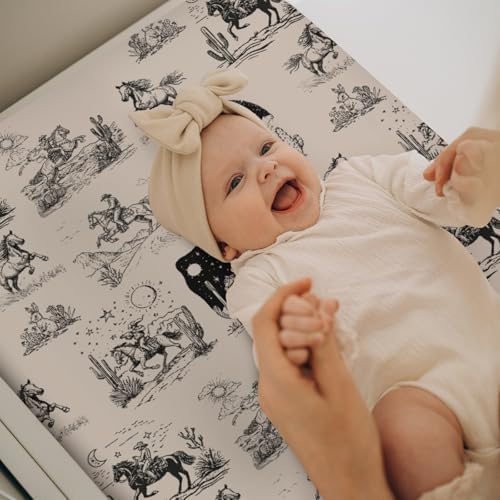Kastlee western nursery changing pad cover elasticized edge view