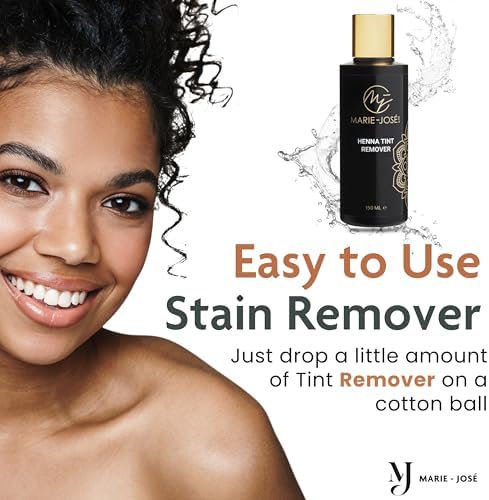 Marie-JosÃ© and Co hair dye skin stain cleaner showing bottle size and premium packaging for imported personal care