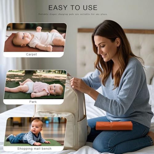 Bewdio diaper changing mat inside a stylish diaper bag