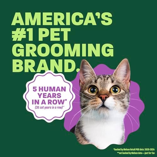 Cruelty free TropiClean dry shampoo for cats displaying ingredients and benefits