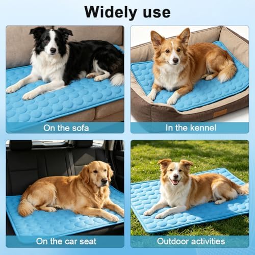 Demonstration of the machine washable fabric layer of the pet cooling mat