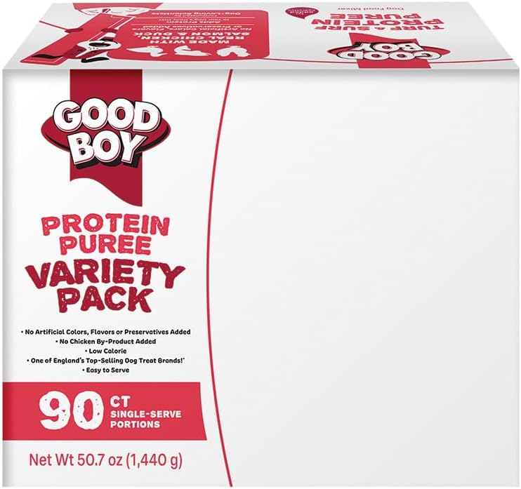 Good Boy Ocean Medley Protein Purees Dog Food Mixers for All Adult Dogs, 10 Count, Easy Single-Serve Triple Flavor Topper Treats with Salmon, Tuna and Krill - Image 13