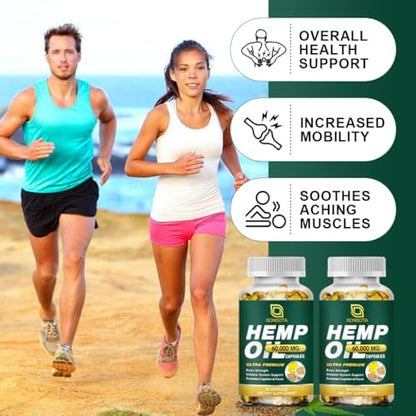 Top view of Gongota 60000 max strength hemp oil capsules