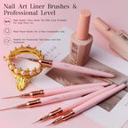 Hand holding pink Lykjdnz nail art brush for design